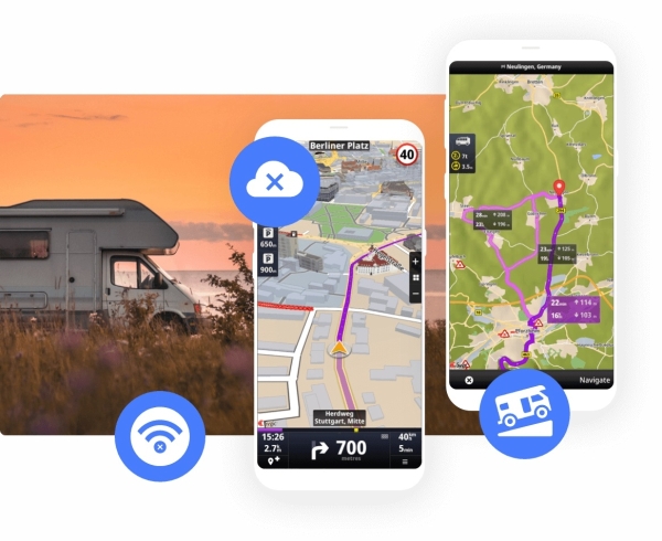 Kenwood DMX-8021DABS mit CarPlay, Android Auto, Sygic Campervan Navigations-APP