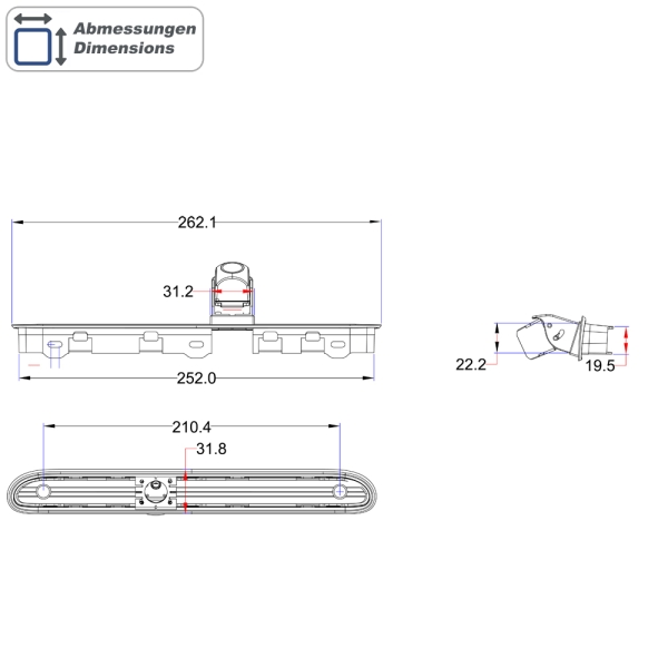 Kamera (CVBS), Peugeot Expert,Citroen Jumpy,Toyota ProAce,Opel Vivaro