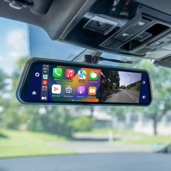 Smartphone-Spiegelmonitor 22.9cm (9) mit Dashcam & RFK-Eingang (AHD)
