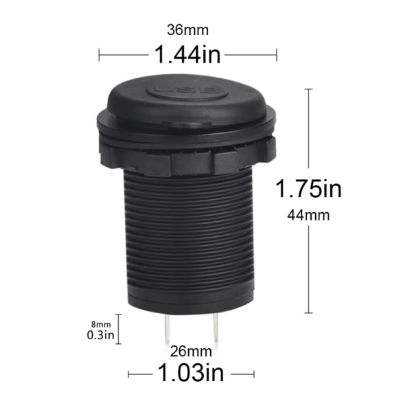 5V 3,1A 12V Dual USB Autoladegerät mit wasserdichter Abdeckung für Fahrzeug