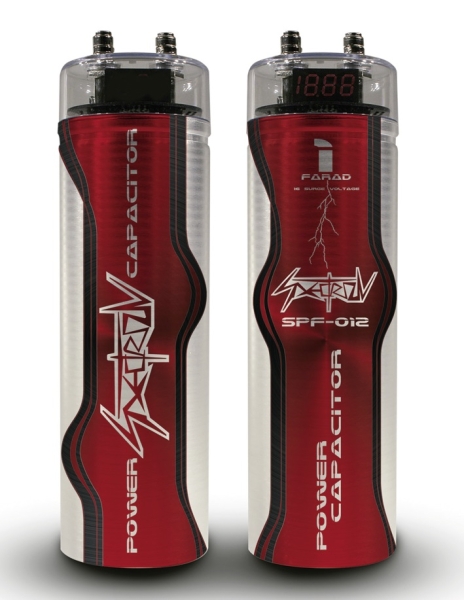 SPECTRON SPF-01Z – Leistungskondensator (Power Cap) 1 Farad mit rotem LED-Displa