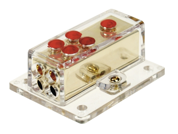 Verteilerblock (gold) 1 x 20 mm²  / 4 x 10 mm²