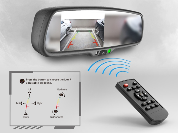 Spiegelmonitor 4.3 2x Video Eingang extrem hell