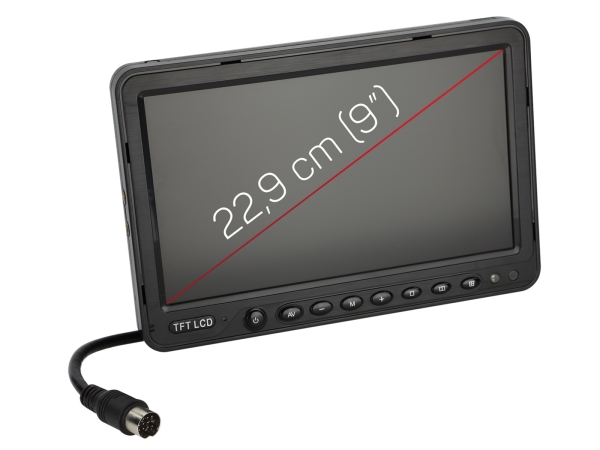 9 Zoll Monitor universal 4 Video Eingänge- Splitscreen