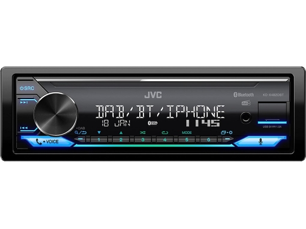 JVC KD-X482DBT MP3-Autoradio mit Bluetooth / DAB / USB / iPod / AUX-IN