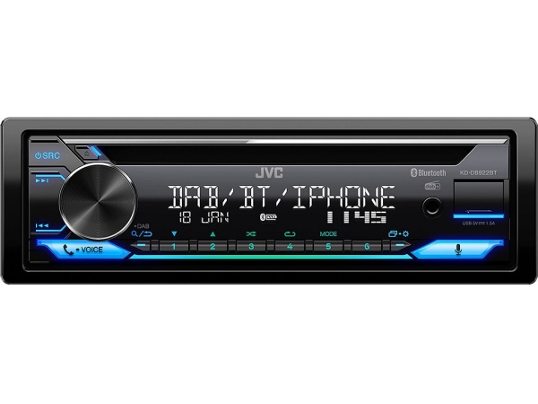 JVC KD-DB922BT CD/MP3-Autoradio mit DAB / Bluetooth / USB / iPod / AUX-IN