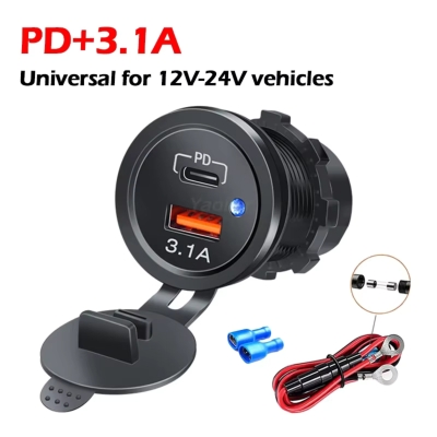 USB-A+C Autoladegerät 3.1A – Sch...